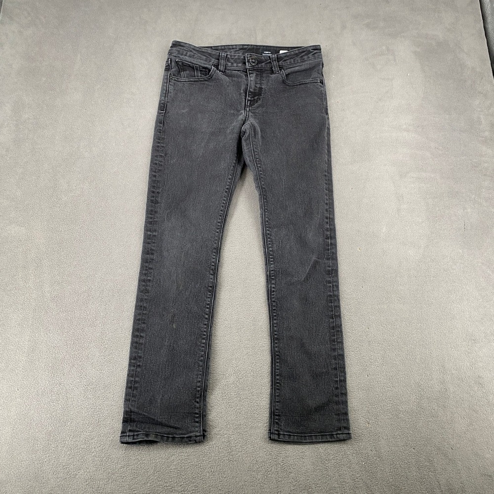 Volcom Vorta Slim Straight Leg Jeans Faded Black Denim Size 28 Mens